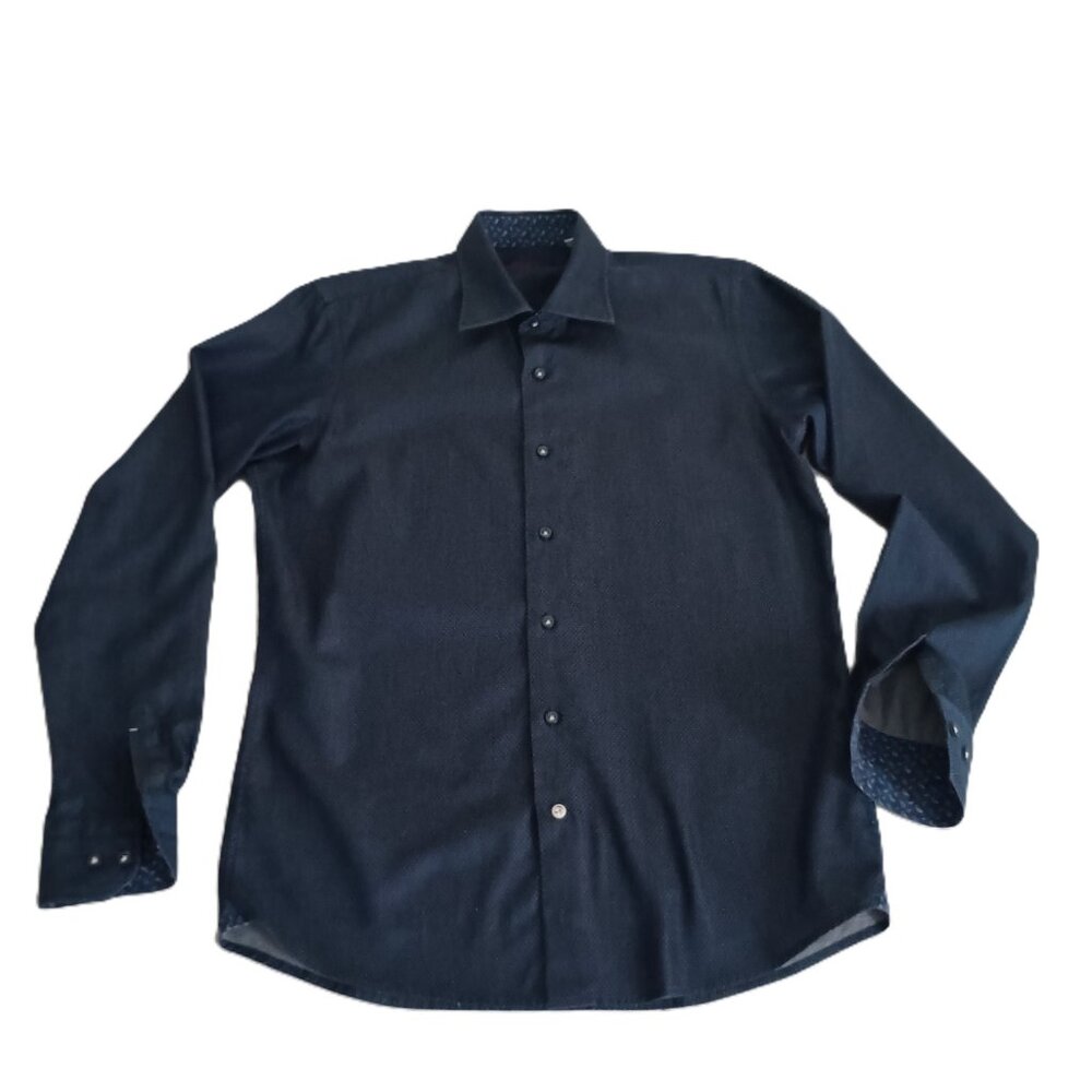 Robert Graham Boys Cotton Blue White Dot Button Down Shirt  Size XL 18–20 EUC